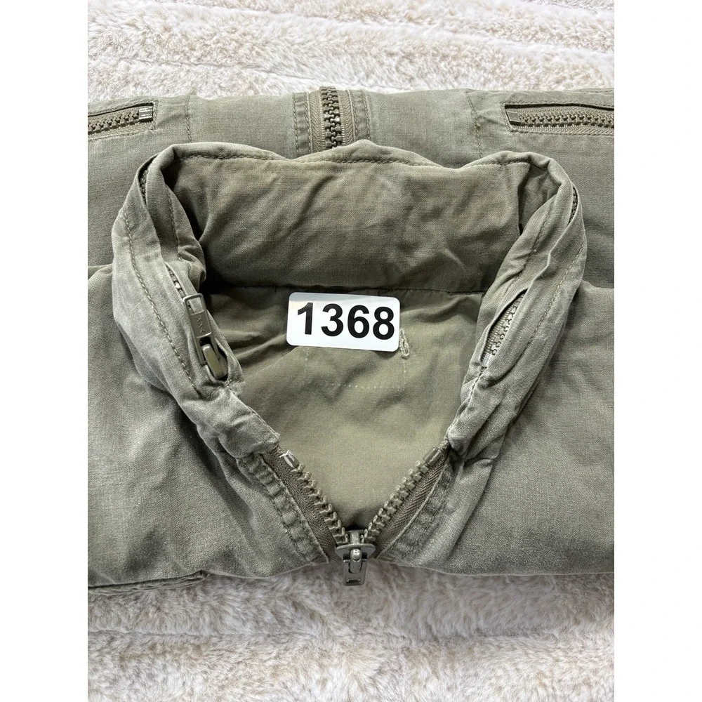 Vintage‎ Safari Vest Olive Green Mens XL Khaki Photographer Stowaway Hood Pack